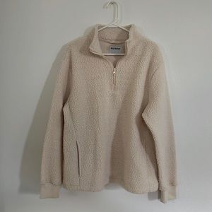 Old Navy Sherpa Half Zip Pullover Sweater- Unisex